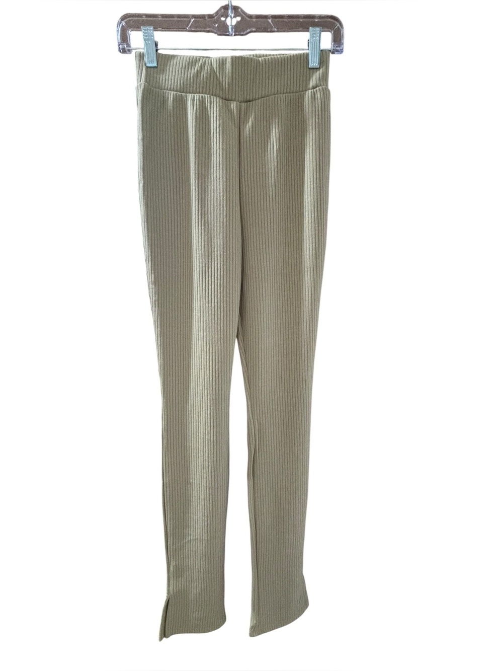 NWT WeWoreWhat Women's Pull On Ribbed Flare Pant Oat Color Size XS
